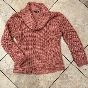 525 America Rose Pink Cowl Neck Sweater